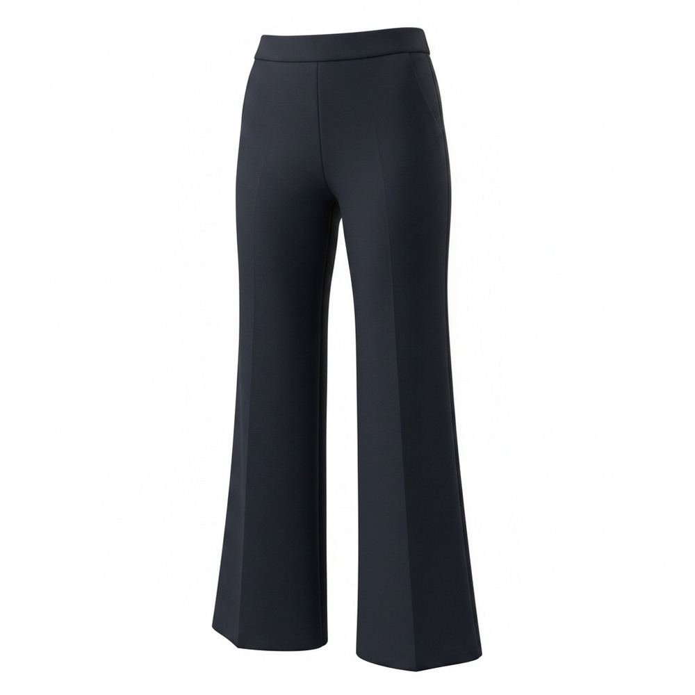 Rebecca Taylor Navy Blue Wool Blend Wide Leg High Rise Trouser Pants Size 2